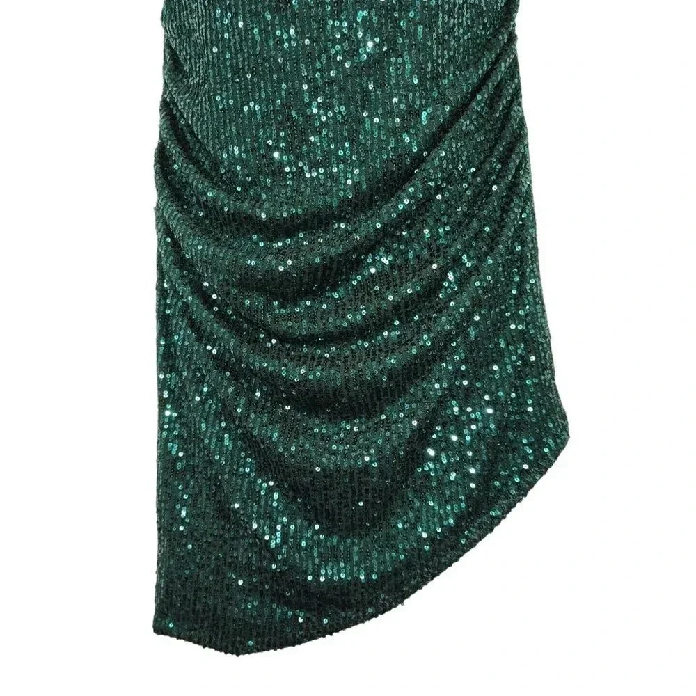 City Studio Green Sequin Dress Bodycon Juniors Size 5 Homecoming Cocktail Party - Picture 3 of 7